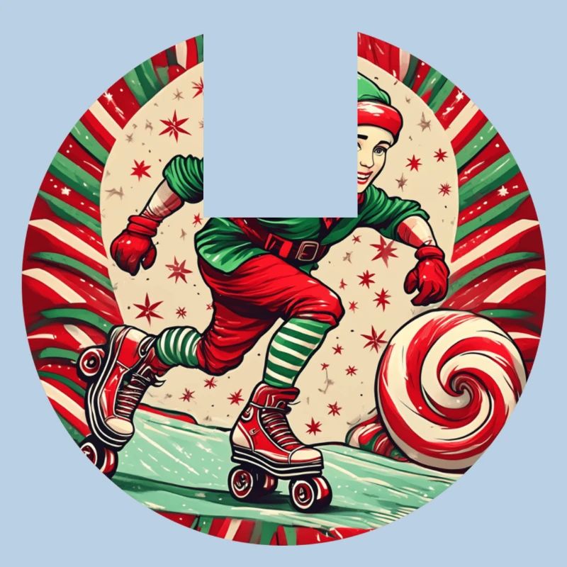 Christmas elf inline skating