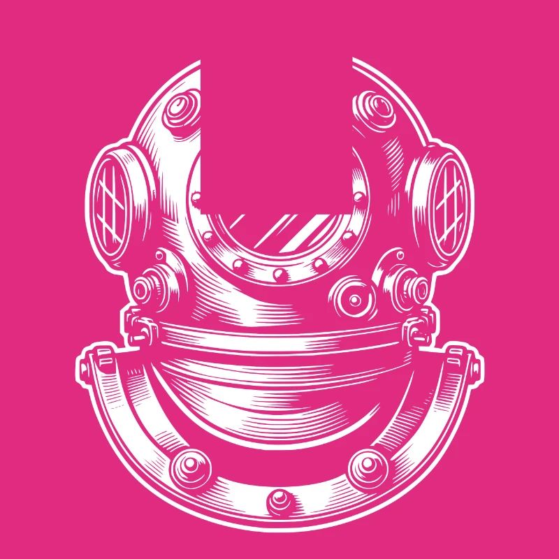 Casque de plongée classique dans un style d’illustration rétro