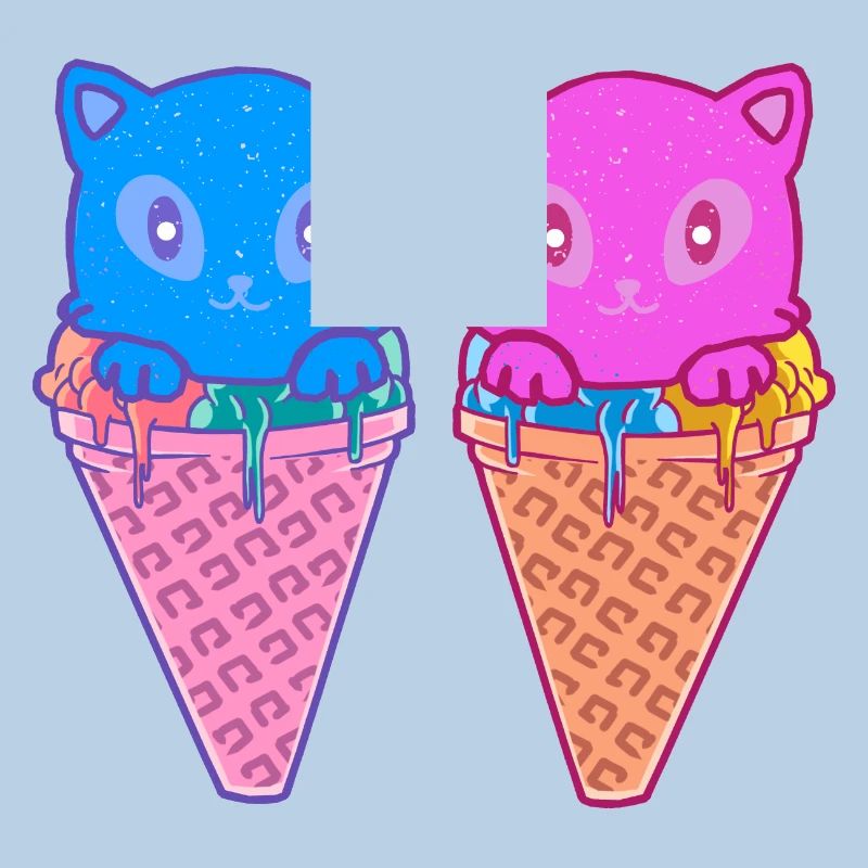 Katzen Eiswaffel Eiskreme Eiscrem Kinder