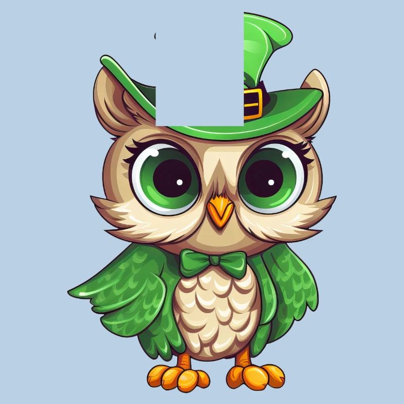 Conception de la Saint-Patrick de hibou comique mignon