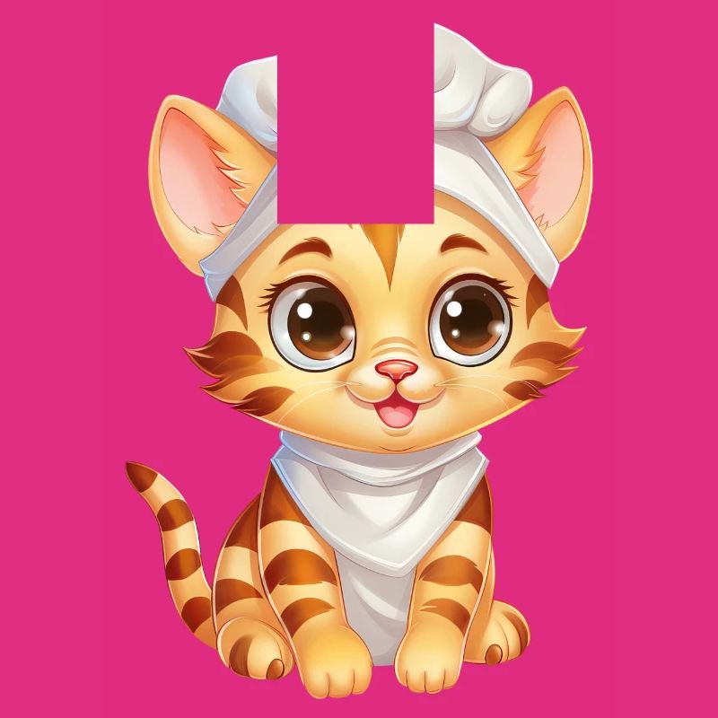 Mignon chat du Bengale Chef Comic Design