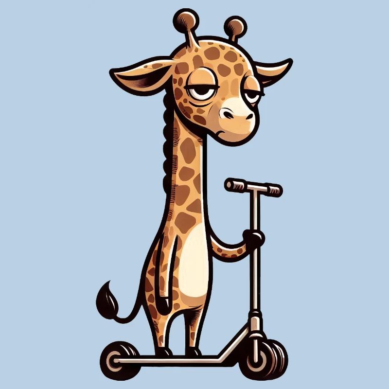 Grumpy Giraffe on Roller Comic Fun