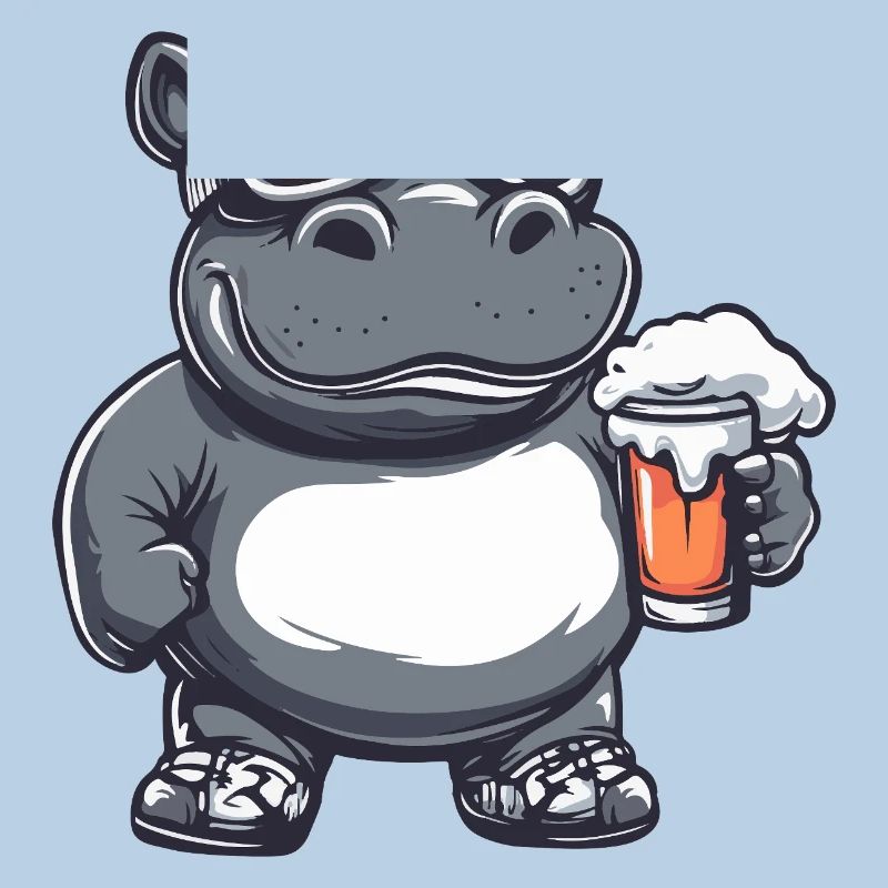 Nilpferd Apres Ski Bier Comic