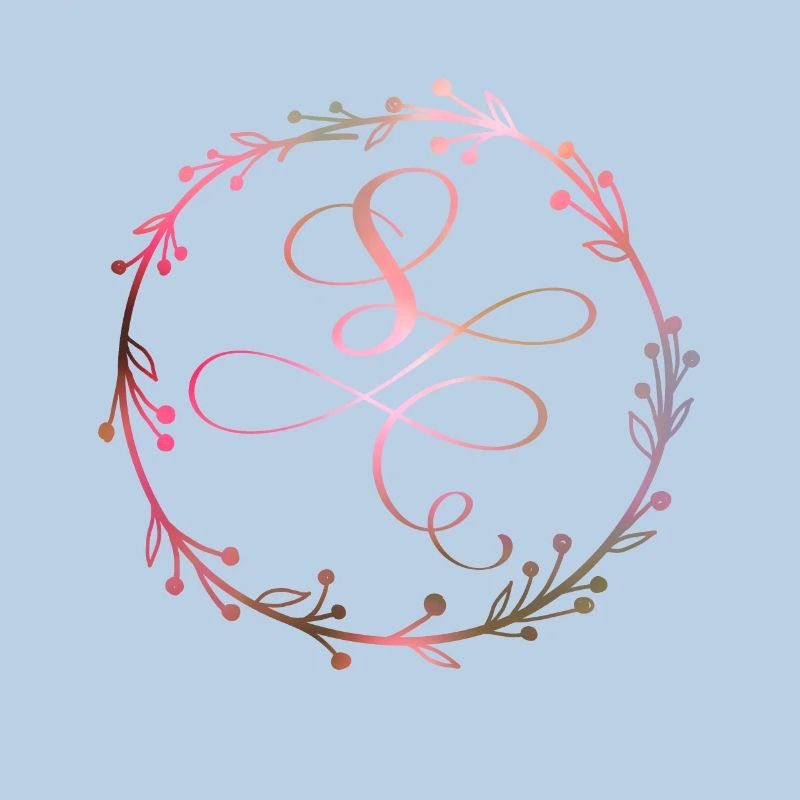 Monogram, letter S, calligraphy ornament