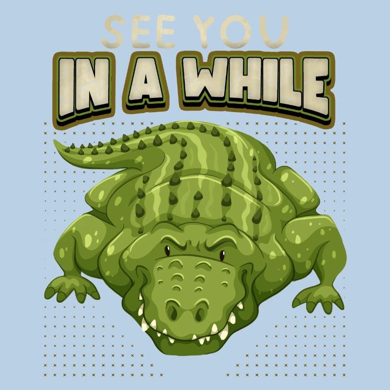 Crocodile disant, à bientôt, comique, jeu de mots