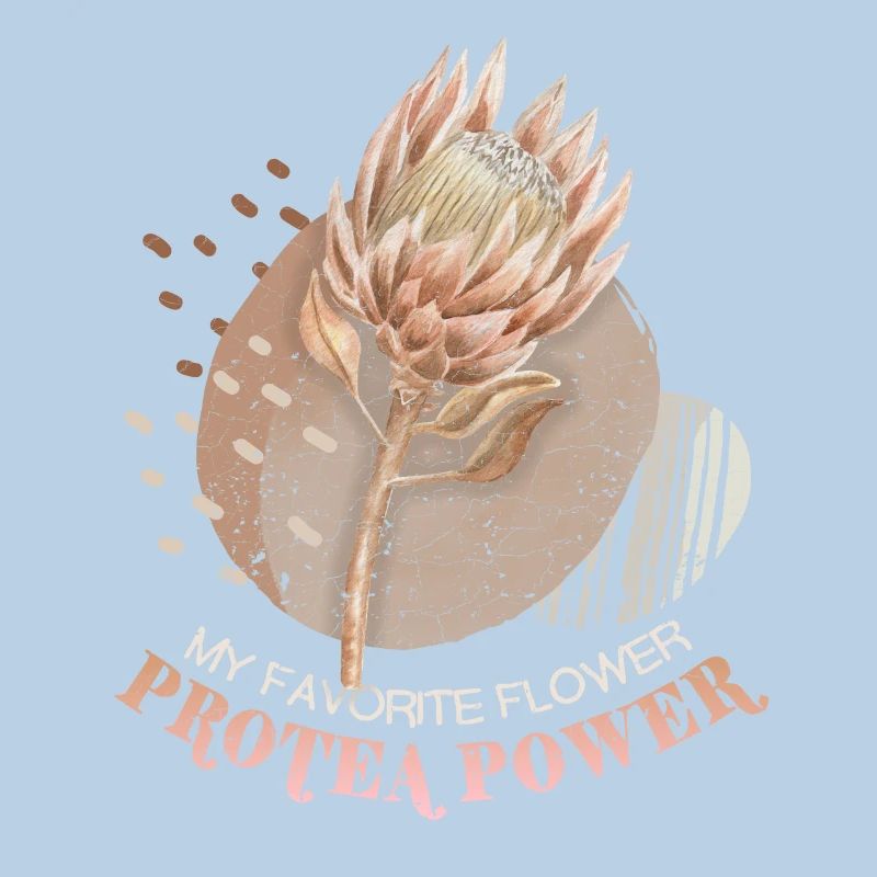 Protea, botanical illustration, saying