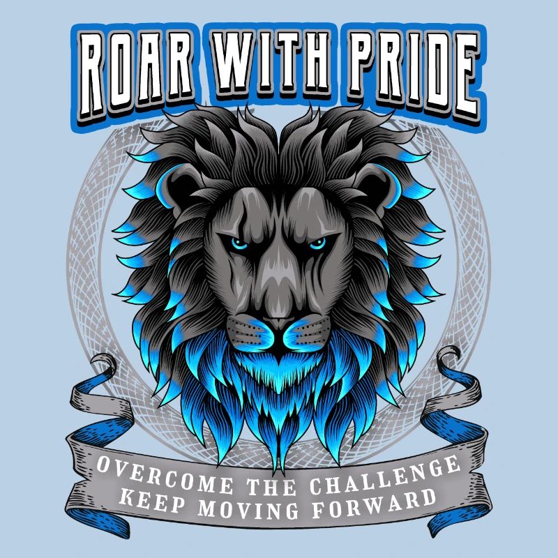 Löwe Spruch Roar with Pride, Löwenkopf