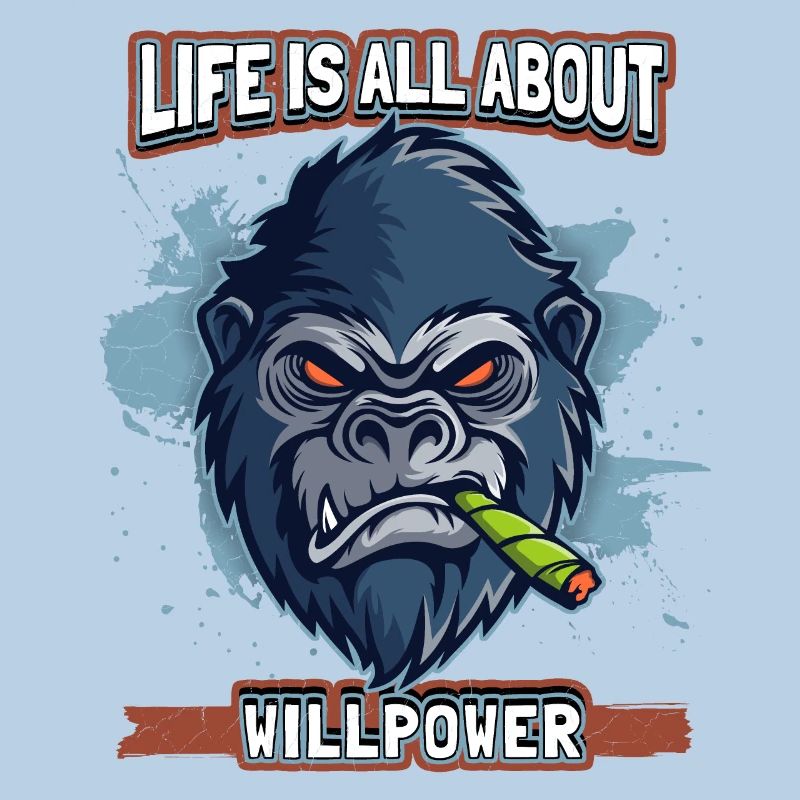 Lustiger Comic Gorilla-Affe mit Joint, Affe Spruch