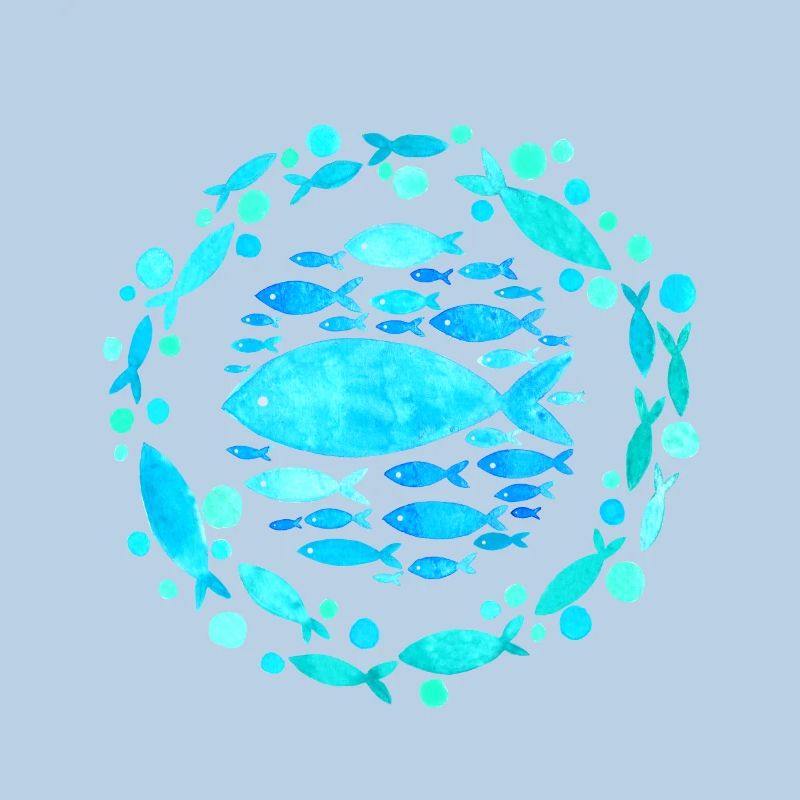 Fish Design, Mandala with Fish, Aesthetic Style