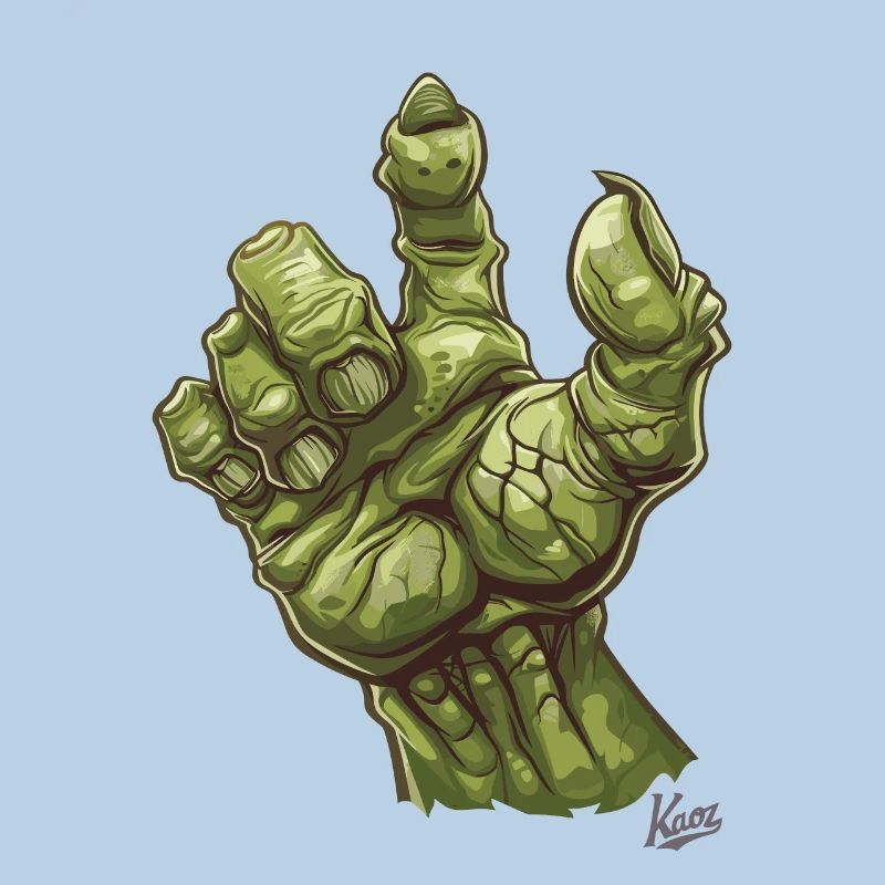 Massive grüne Ork- oder Oger-Monster-Hand