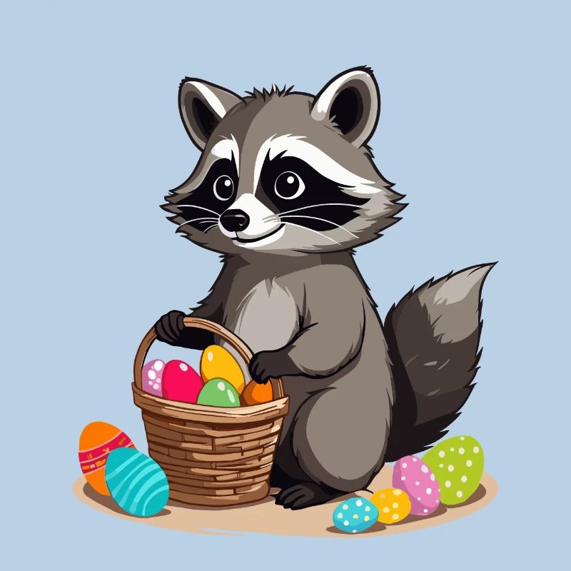 Funny Raccoon Costume Cute Easter Eggs