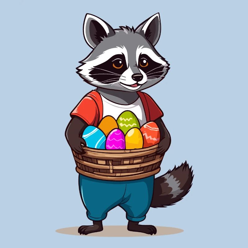 Funny Raccoon Costume Cute Easter Eggs
