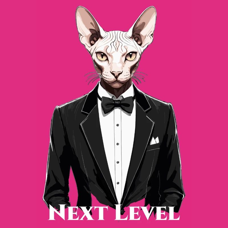 Sphynx Katze schick Anzug Smoking Level Geschenk