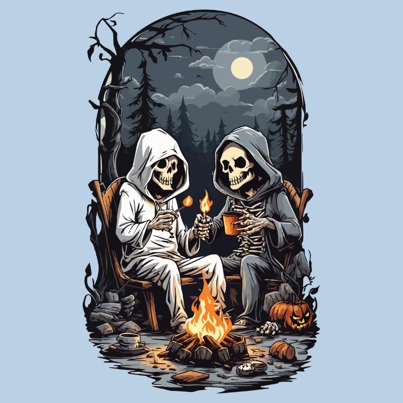 Conception de feu de camp squelette de camping Halloween