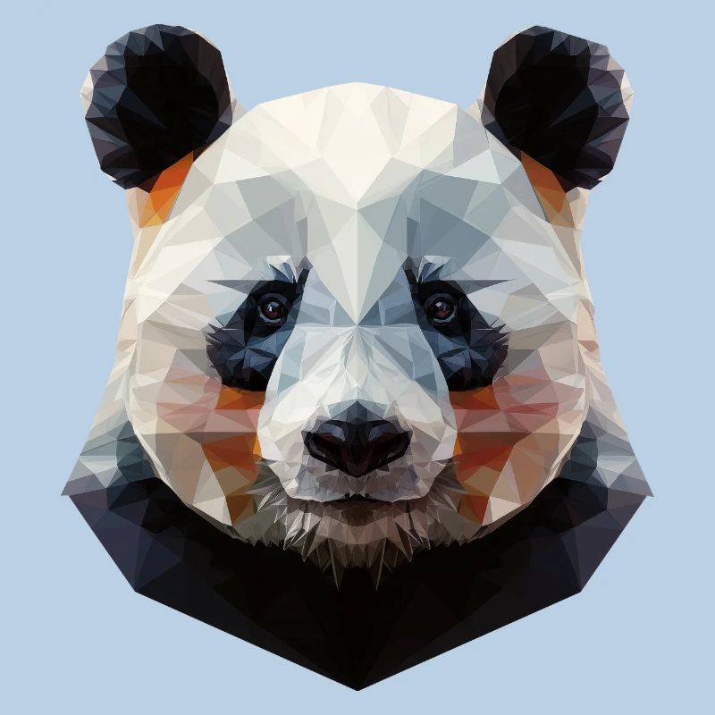 Panda I Low Poly Art Logo Design