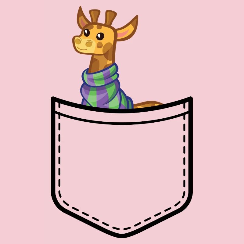 Animal de poche - Girafe joyeuse avec écharpe colorée