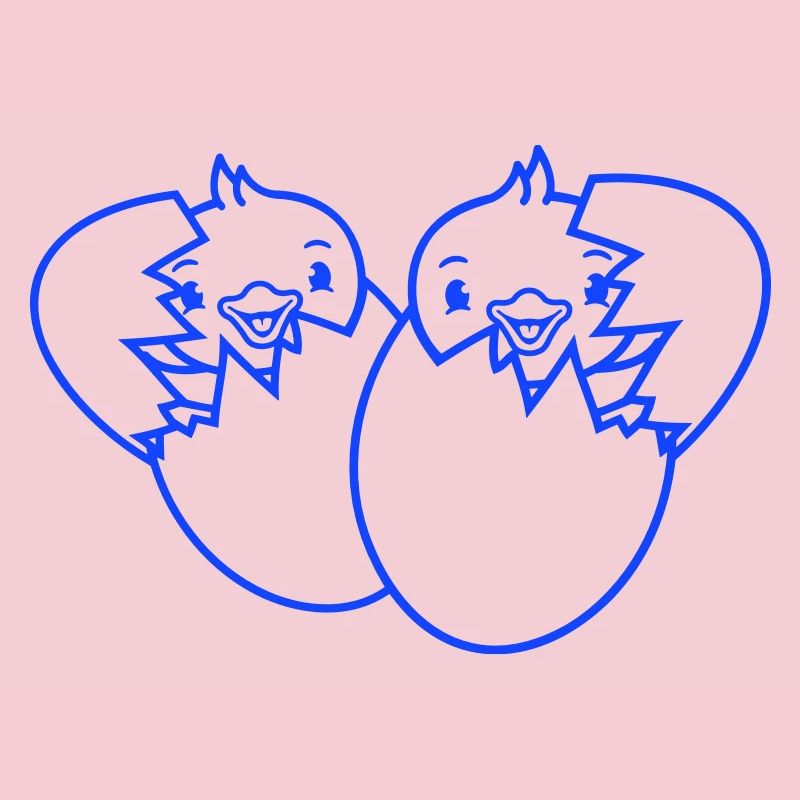 2 Birds Two Chicks Egg Hatch Born Eggshell