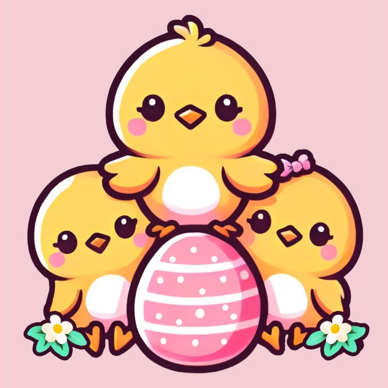 Three chicklings - Cute easter design