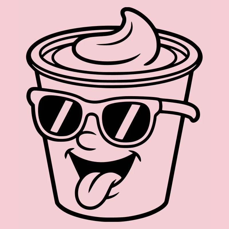 Tasses, crème, yaourt, crème, glace (couleur variable)