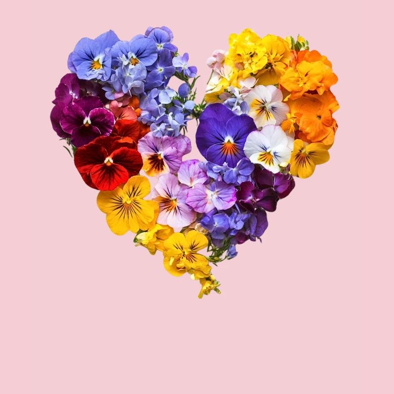 Cœur de pensées - Discours de fleur colorée