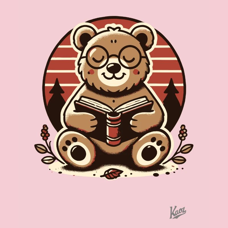 Schlauer Bär liest ein Buch