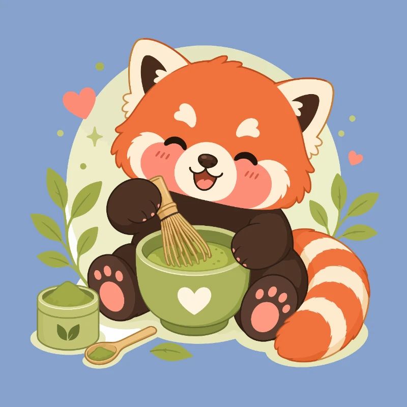 roter Panda Matcha Liebe