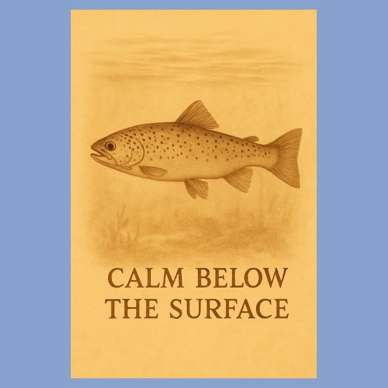 Empreinte de truite calme sous la surface