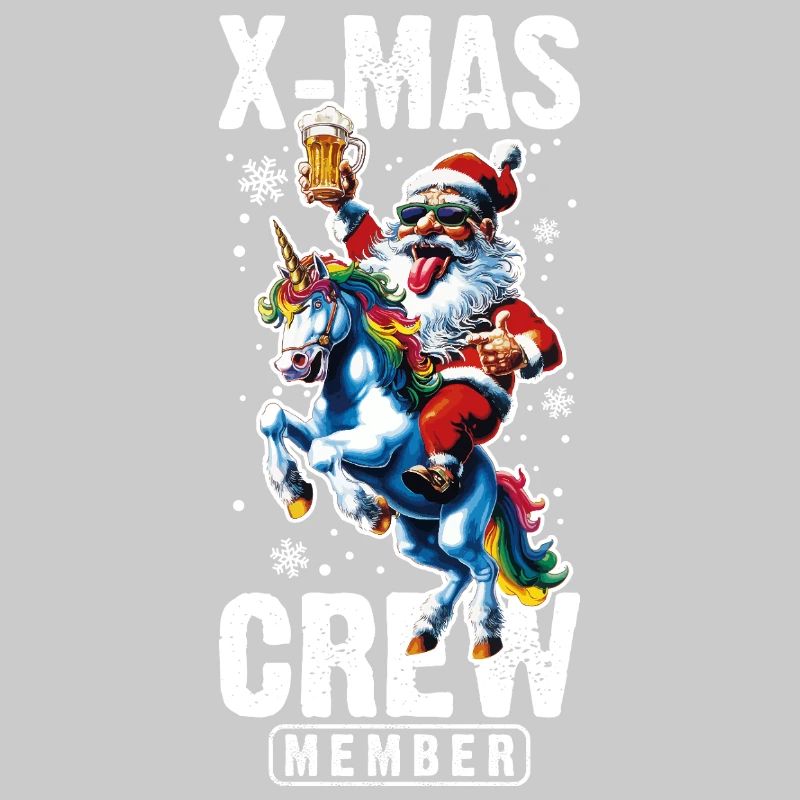 Weihnachts Crew Weihnachtsmann Einhorn