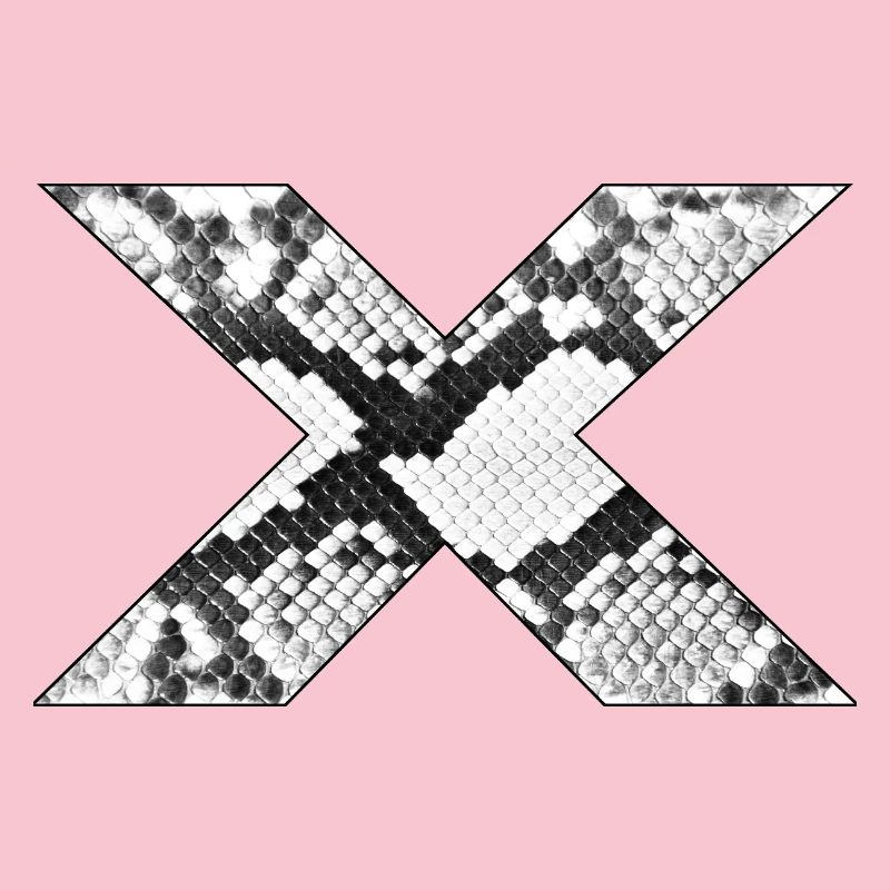 Schlangenmuster Buchstabe x