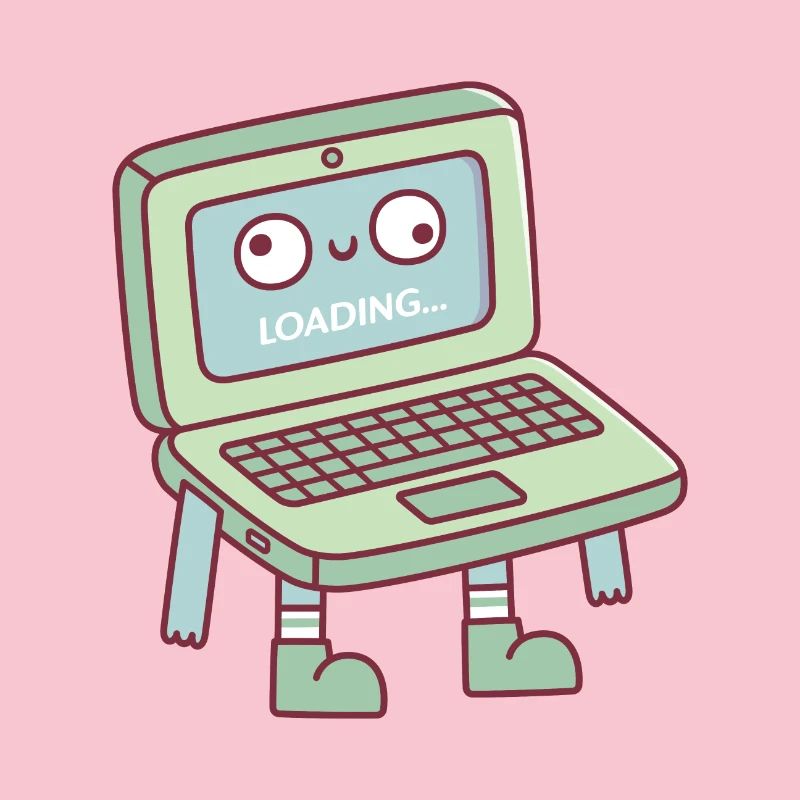 Funny Derpy Laptop Loading Its Brain