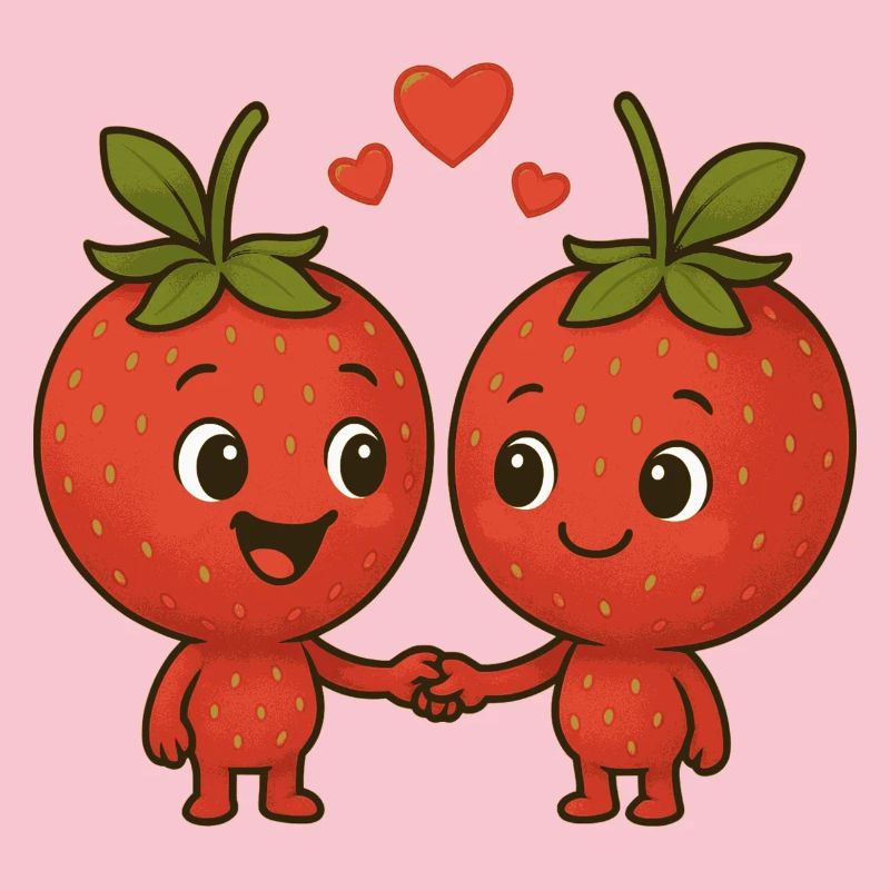 Strawberries with hearts