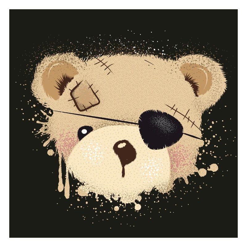 cute pirate teddy graffiti with eye patch