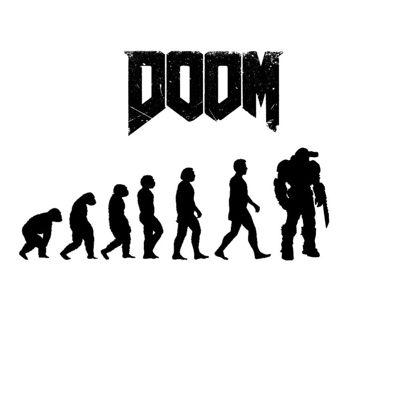 Minimalist Human Evolution Silhouettes