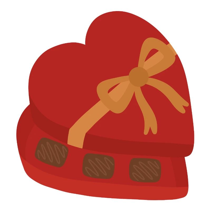 Boîte de chocolats en forme de cœur avec ruban doré