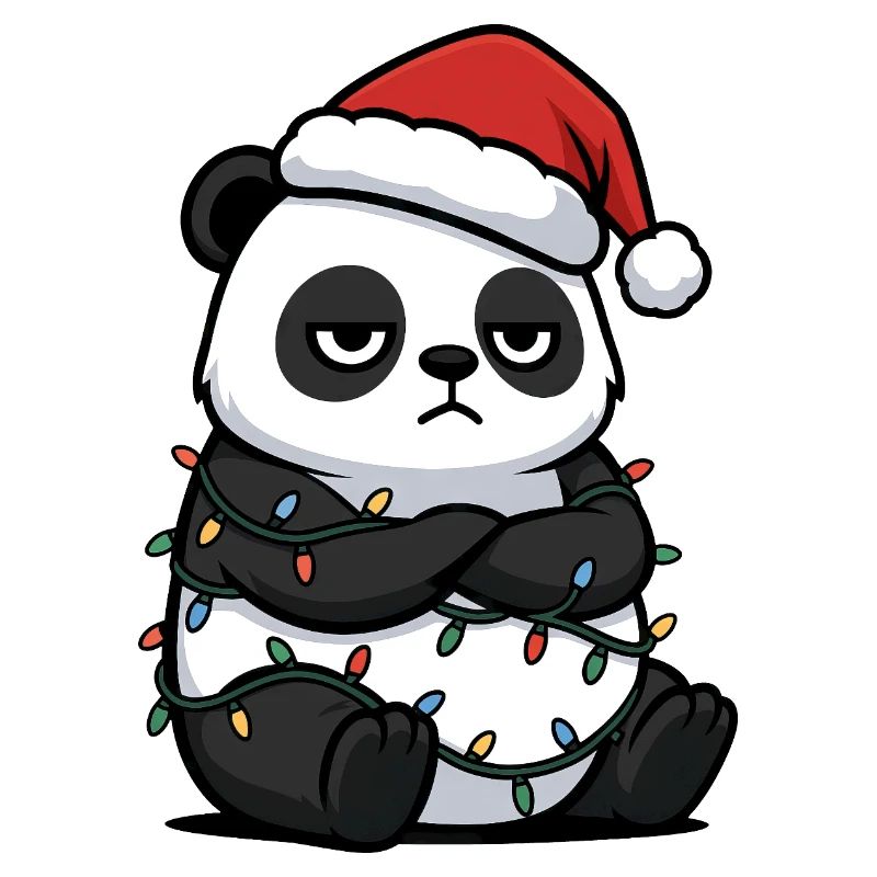 Panda Christmas clumsy Santa grumpy funny