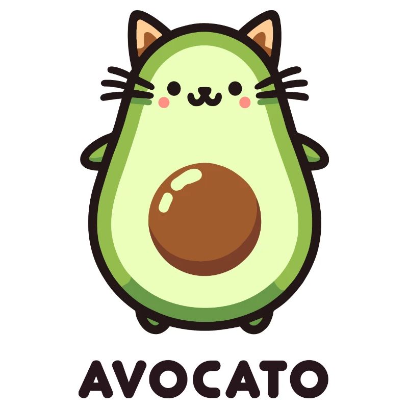 Mignon Avocato Chat Ami Jeu De Jeu Conception
