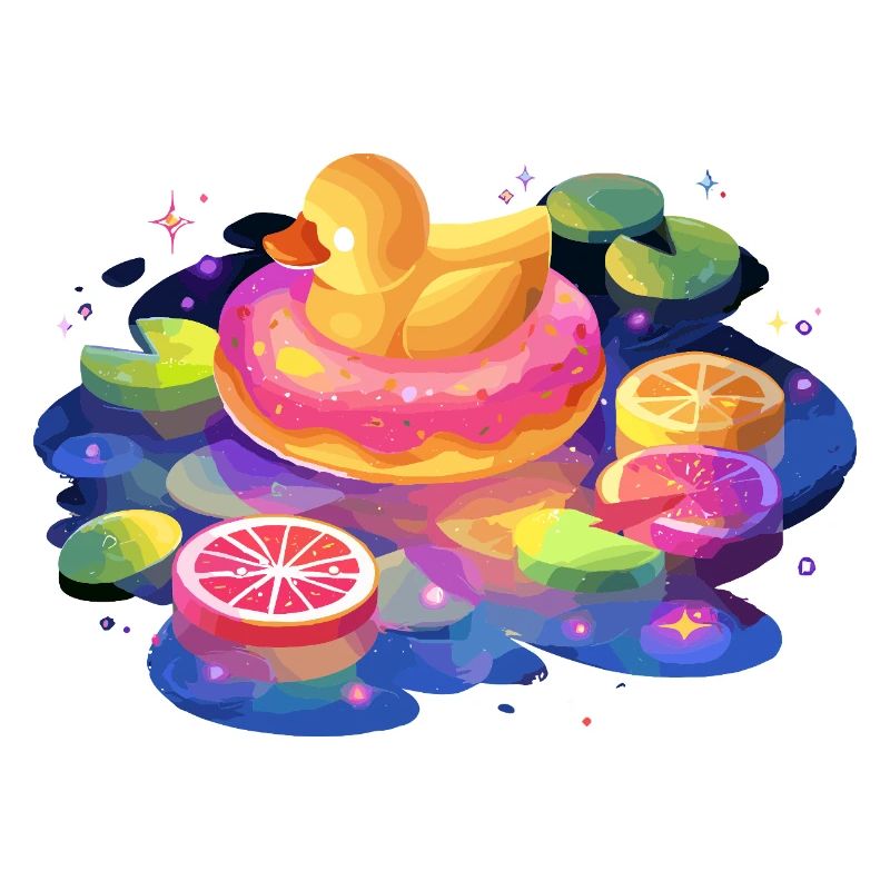 Fruchtiger Donut-Enten-Trip