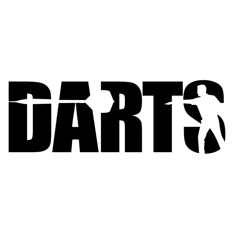 Darts Typography with Silhouette Professional Darts Player