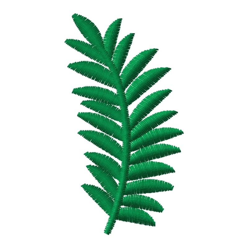 Embroidered palm leaf