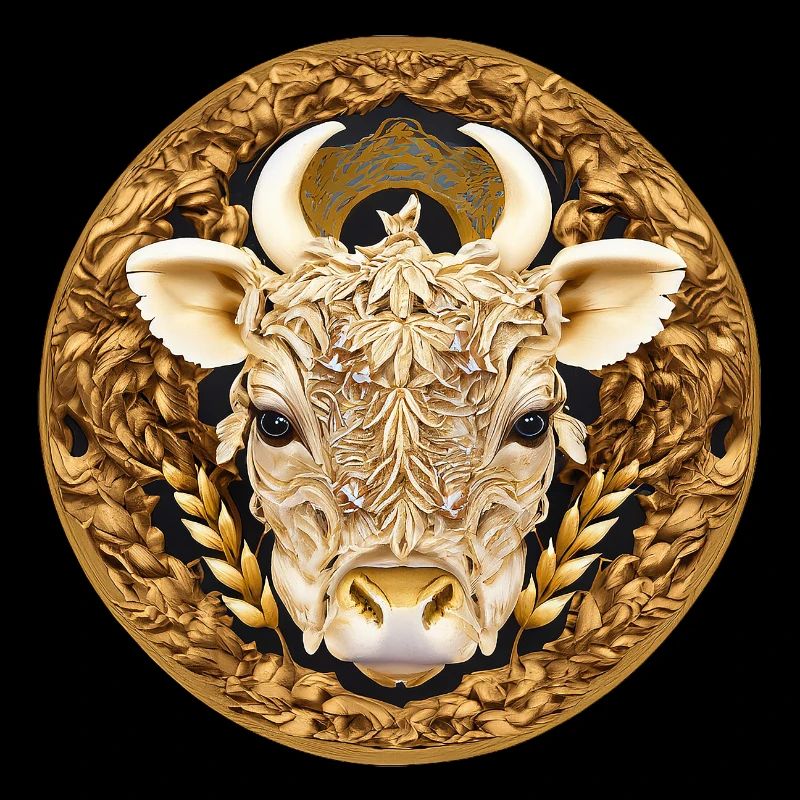 Goldenes Stierkopf Mandala