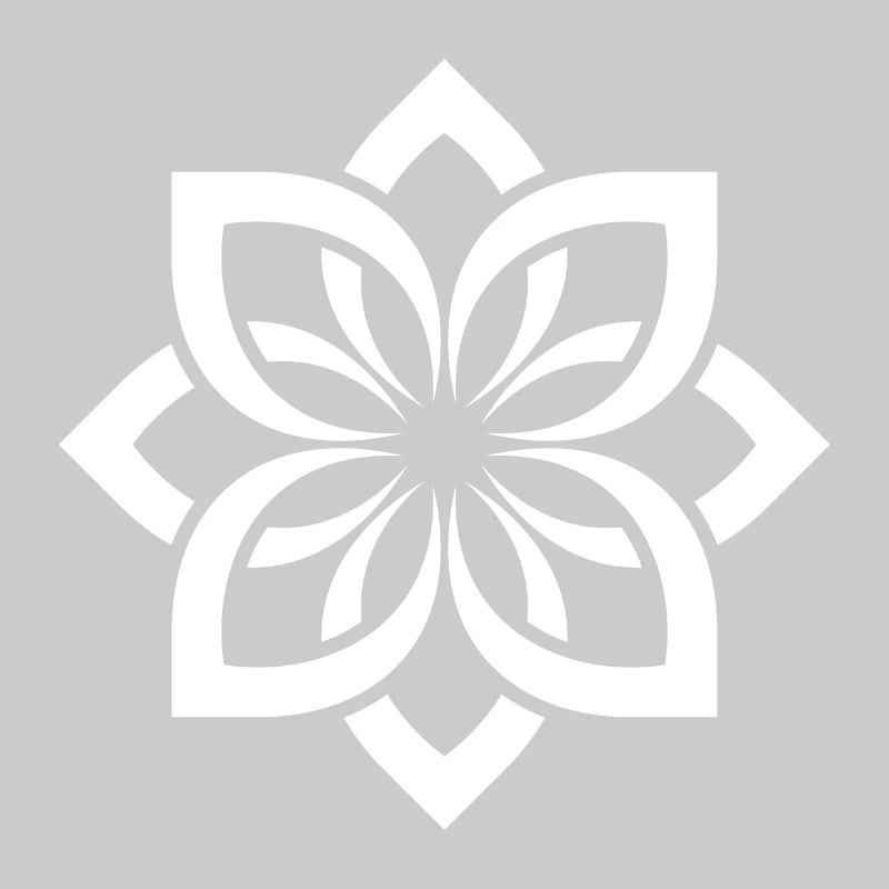 Weißes Blüten Mandala Chogan