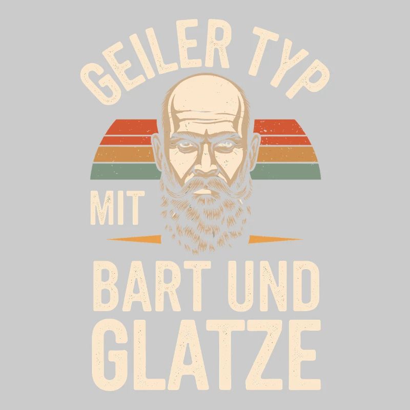 Geiler Typ Mit Bart & Glatze Glatzkopf Bartträger