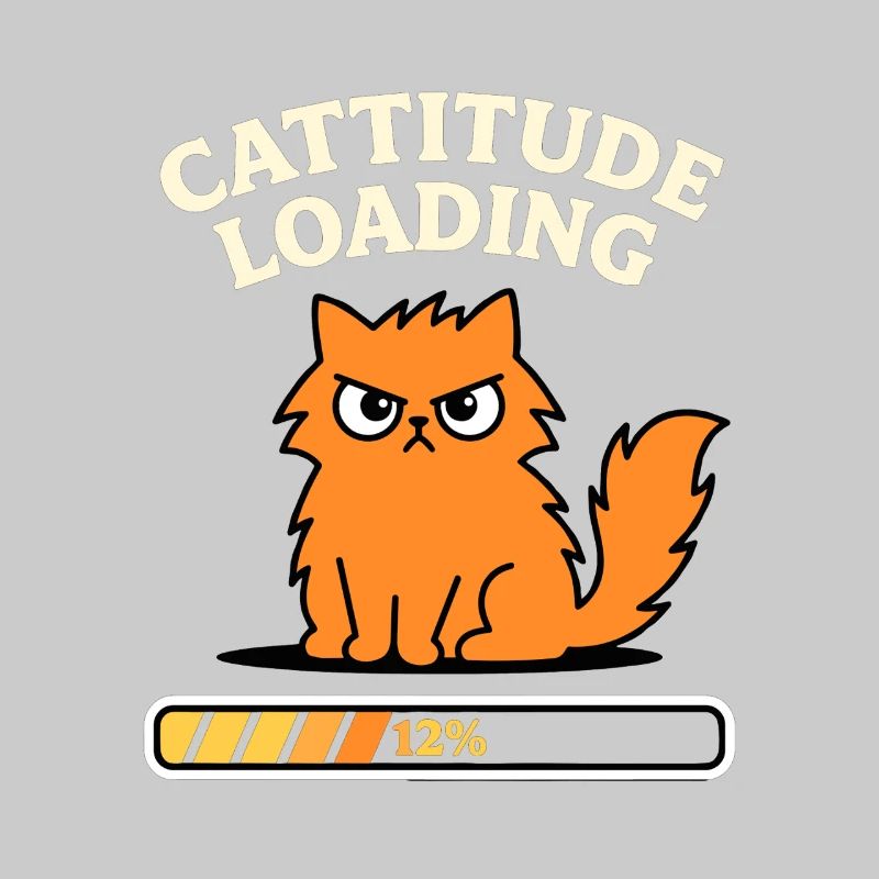 Cattitude Loading Katze mit schlechter Laune