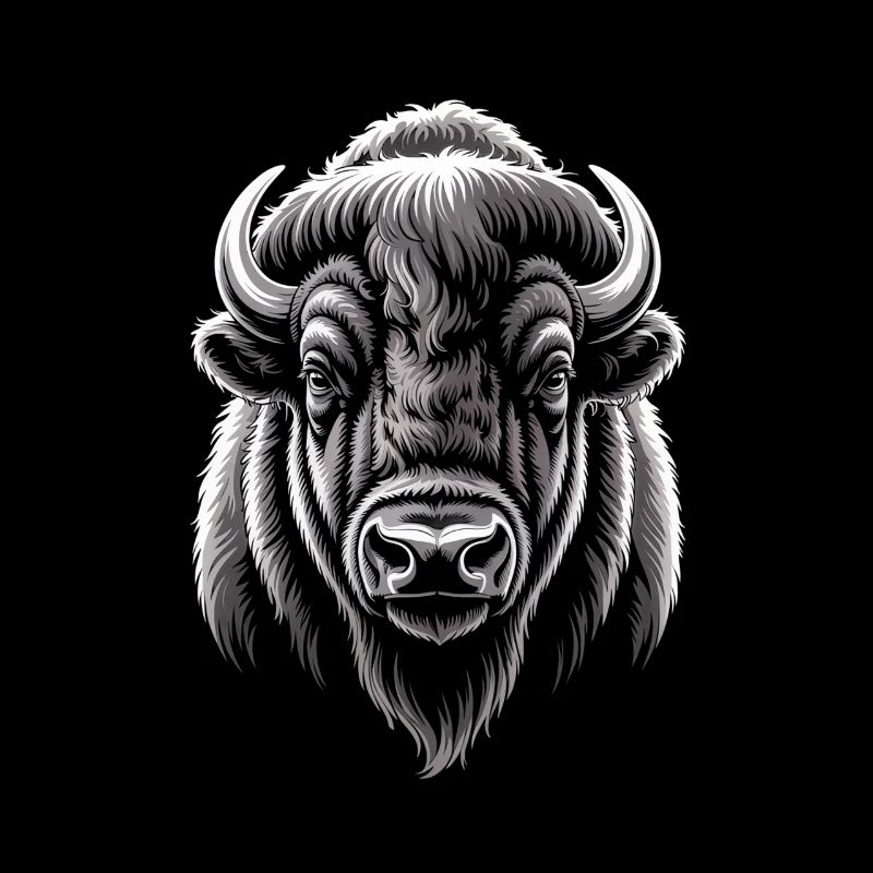 Illustration de la tête de buffle