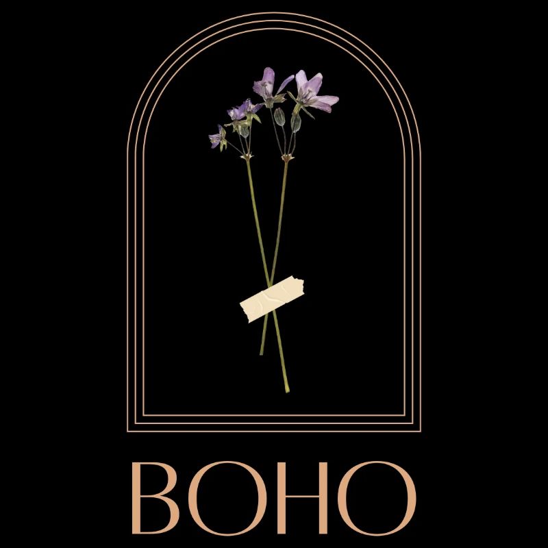 Bouquet de fleurs boho dans un cadre arche