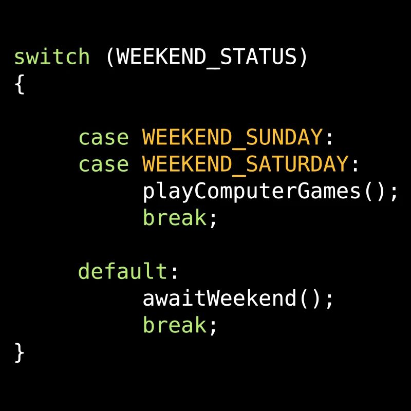 JAVA CODE - SWITCH - GAMING ON WEEKENDS