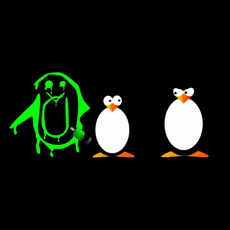 Pingu - graffiti vert