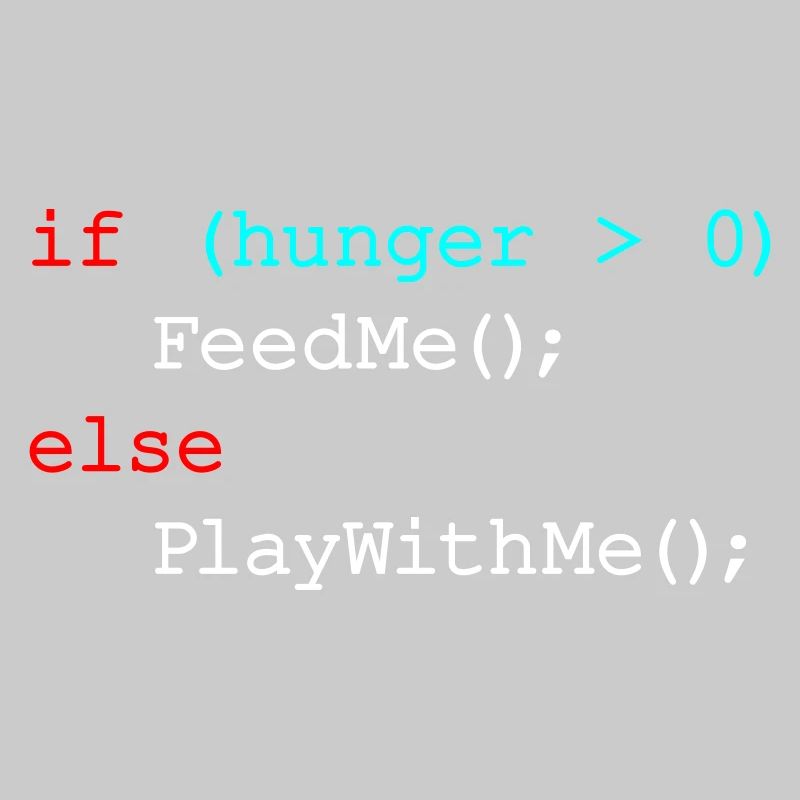 If hunger feed me else play with me - JavaScript