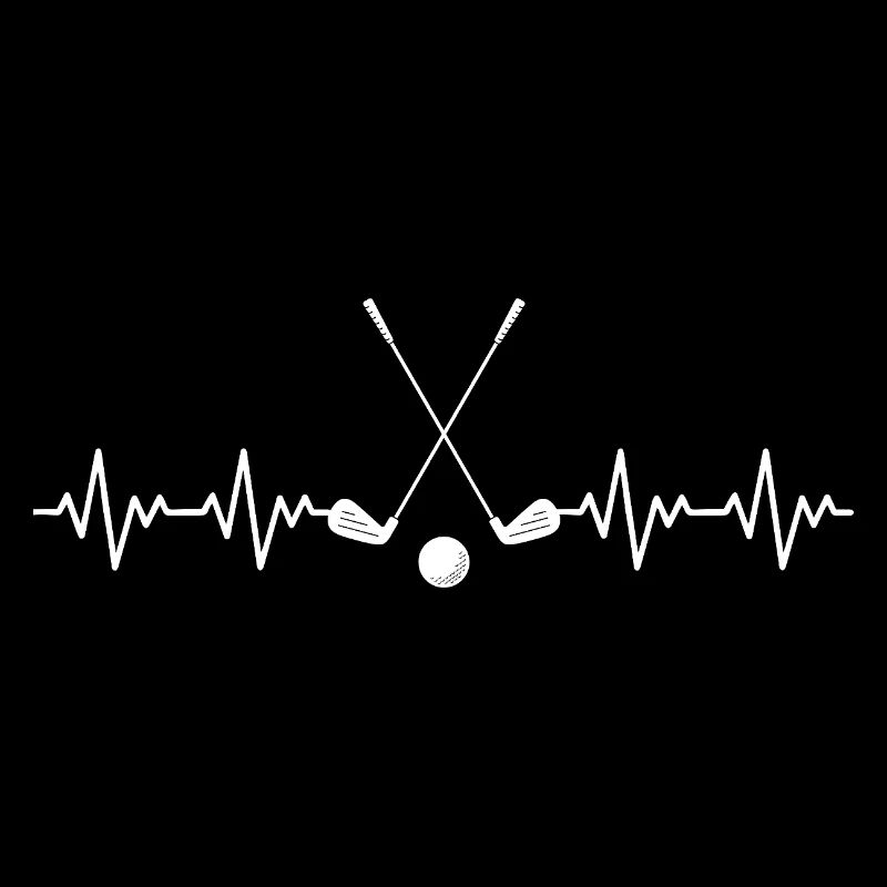 Golf Golfball Golfschläger EKG Herzschlag