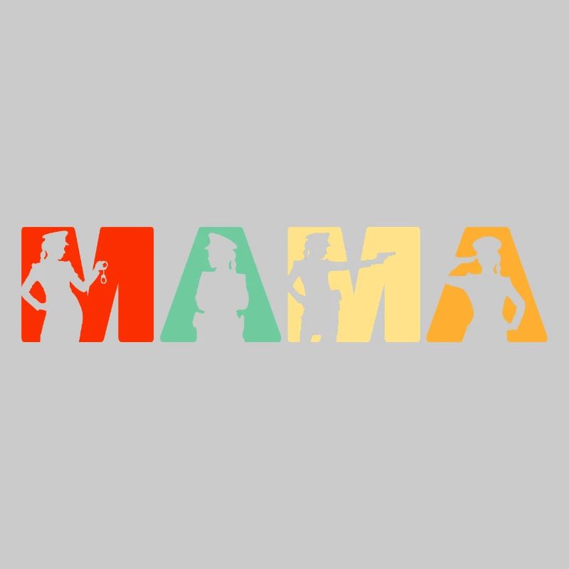 Polizei Mama Polizei Mutter Retro